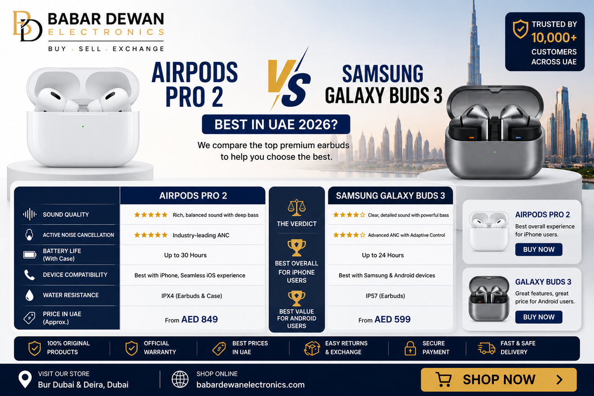 AirPods Pro 2 vs Samsung Galaxy Buds 3: Best in UAE 2026?