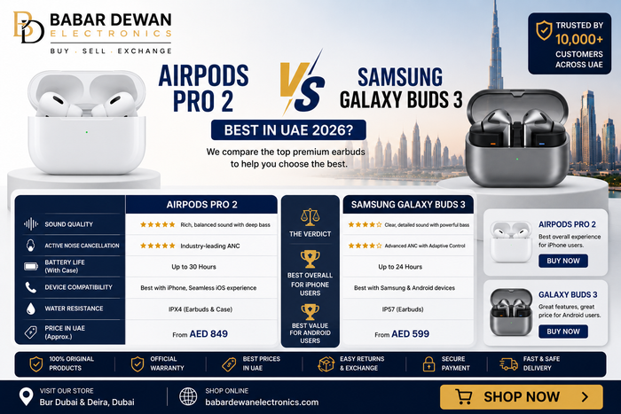 AirPods Pro 2 vs Samsung Galaxy Buds 3: Best in UAE 2026?