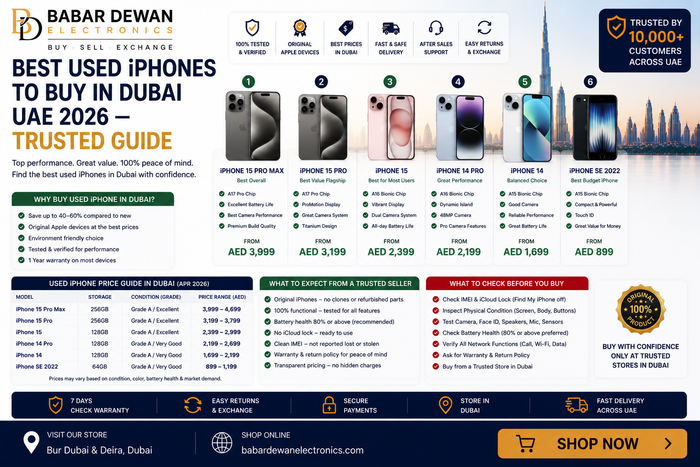 Best Used iPhones to Buy in Dubai UAE 2026 — Trusted Guide