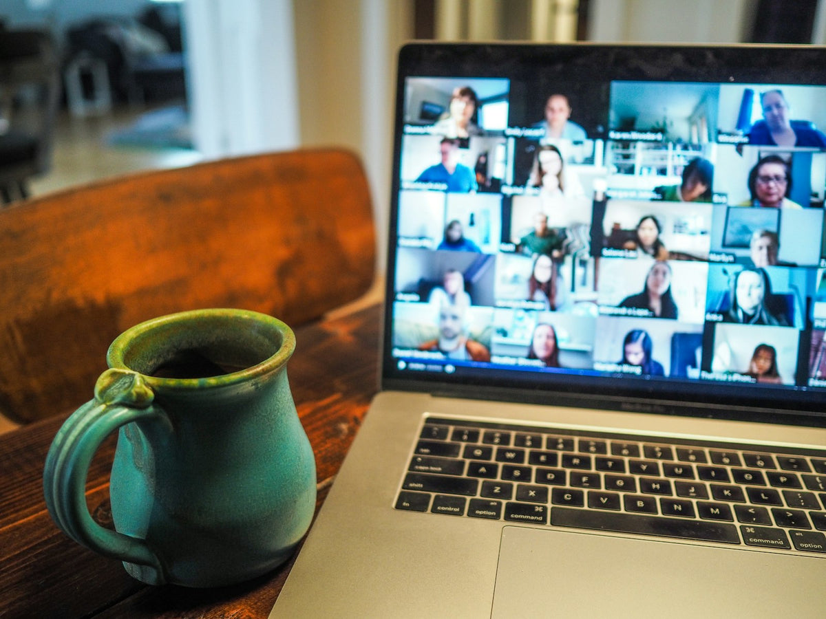Laptop showing a group video call – using approved calling apps over Starlink in the UAE